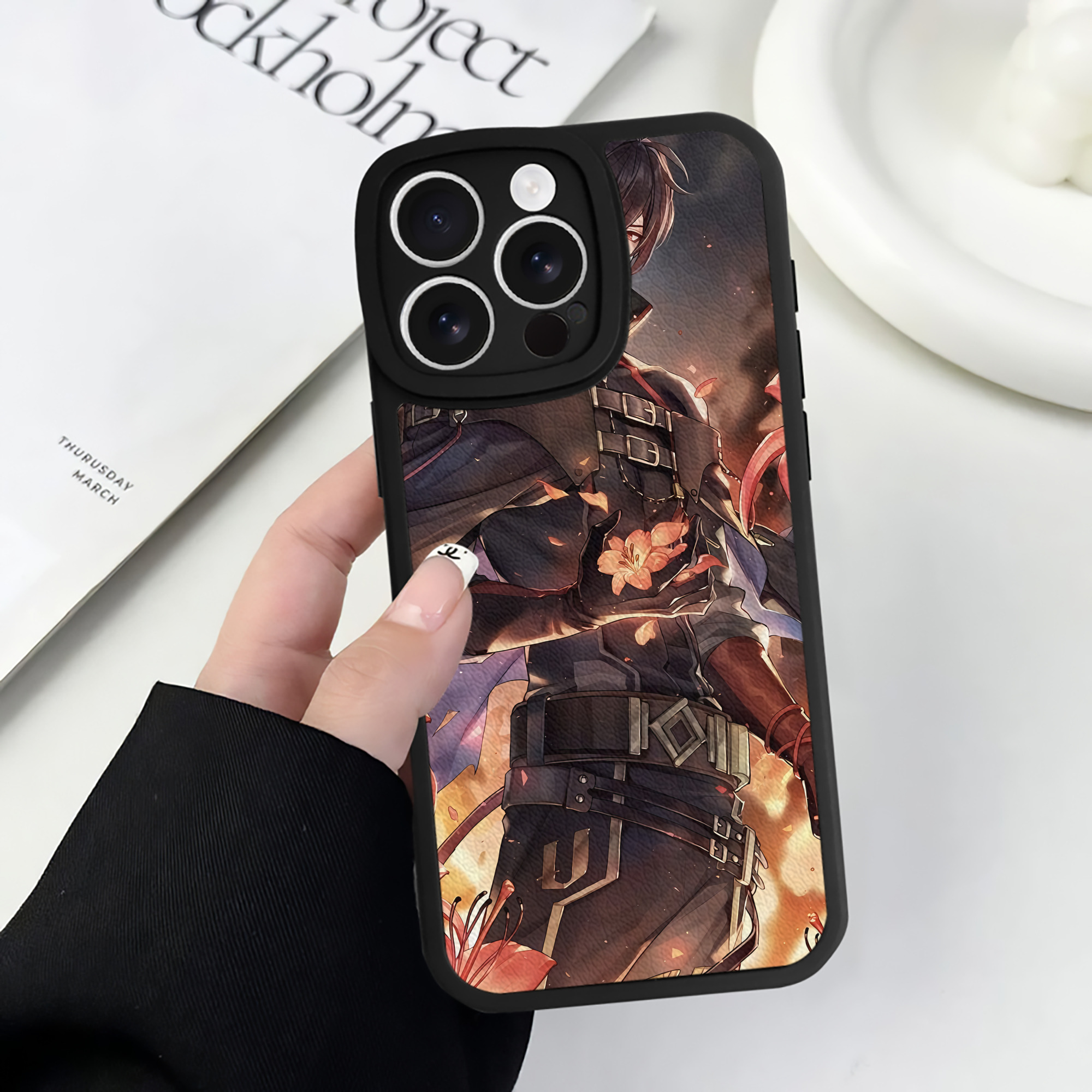 （画像用） 刀剣乱舞 Touken Ranbu 【iPhone 16シリーズ対応】シリコンスマホケース（レザー調） 材質：シリコン